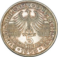 5 Deutsche Mark obverse