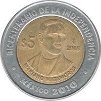 5 Pesos reverse