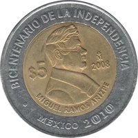 5 Pesos reverse