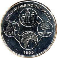 1000 Francs CFA reverse