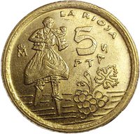 5 Pesetas reverse