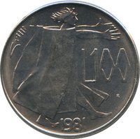 100 Lire reverse