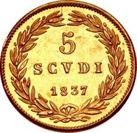 5 Scudi reverse