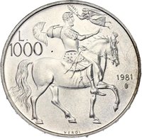 1000 Lire reverse