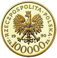100000 Zlotys obverse