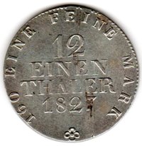 1⁄12 Saxon thaler reverse