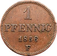 1 Pfennig reverse