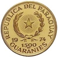 1500 Guaraníes obverse