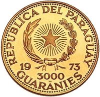 3000 Guaraníes obverse