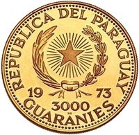 3000 Guaraníes obverse
