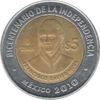 5 Pesos reverse