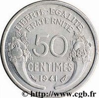 50 Centimes reverse