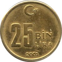 25000 Lira reverse