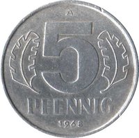 5 Pfennigs reverse