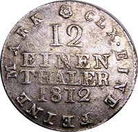 1⁄12 Saxon thaler reverse