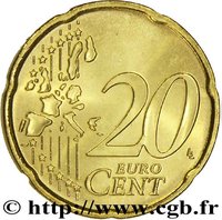 20 Euro Cents reverse