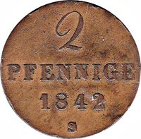 2 Pfennigs reverse
