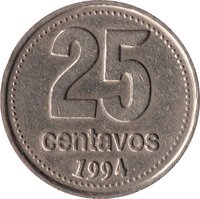 25 Centavos reverse