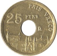 25 Pesetas reverse