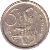 5 Pesetas reverse