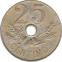 25 Centimos reverse