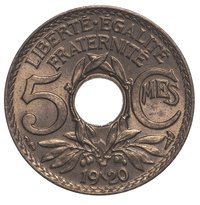 5 Centimes reverse
