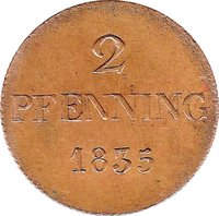 2 Pfennigs reverse