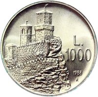 1000 Lire reverse
