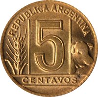 5 Centavos obverse