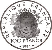 100 Francs reverse