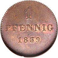 1 Pfennig reverse