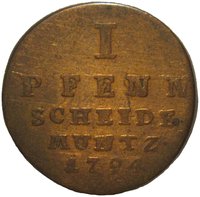 1 Pfennig reverse