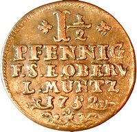 1½ Pfennig reverse
