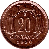 20 Centavos reverse