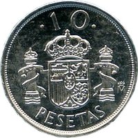 10 Pesetas reverse