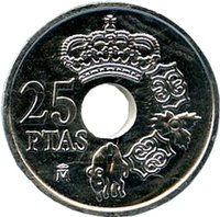 25 Pesetas reverse