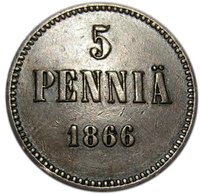 5 Pennia reverse