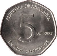 5 Córdobas obverse