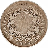 2 Francs reverse