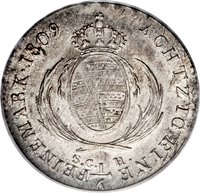 ⅙ Saxon Thaler reverse