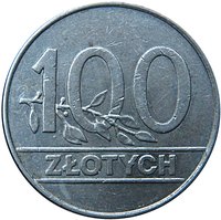100 Zlotys reverse