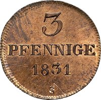 3 Pfennigs reverse
