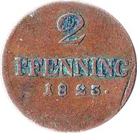 2 Pfennigs reverse