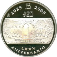 20 Pesos reverse