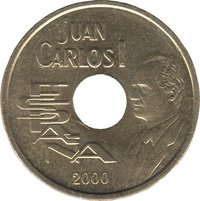 25 Pesetas obverse
