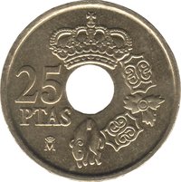 25 Pesetas reverse