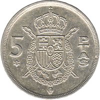 5 Pesetas reverse