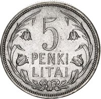 5 Litai reverse