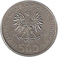 500 Zlotys obverse