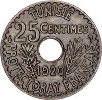 25 Centimes reverse